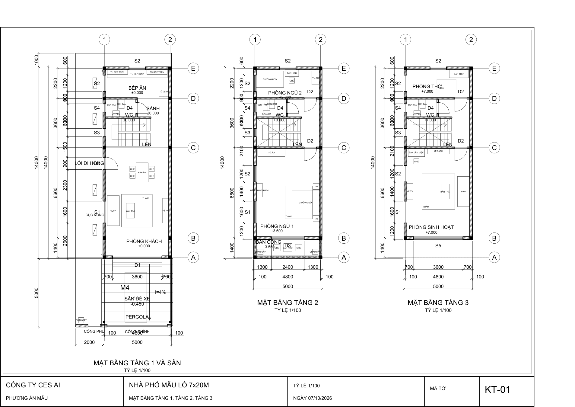 Mặt bằng kiến trúc nhà phố